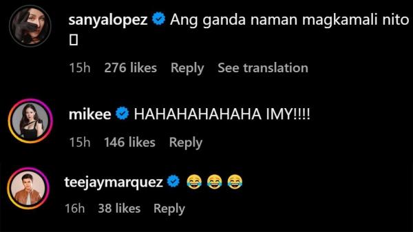 Sanya Lopez Mikee Quintos Teejay Marquez comments