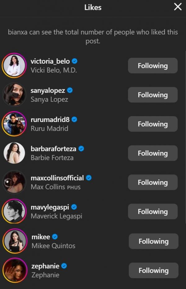 likes in Bianca umali s post