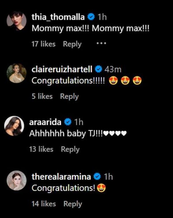 Celebrities comment on Maxine Medina s post