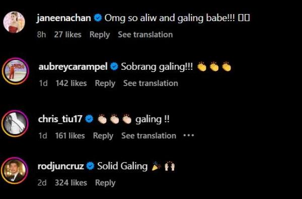 Kapuso personalities comments on Julie Anne s post  