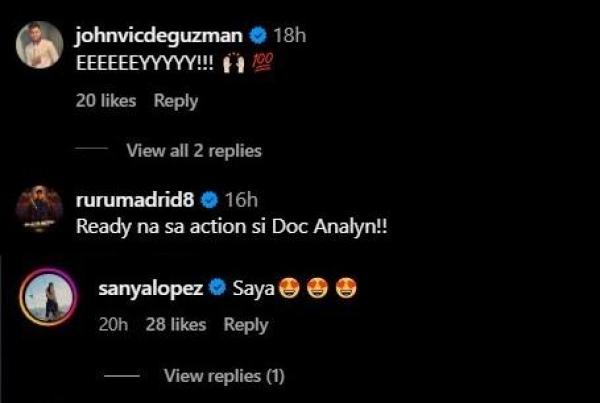 Celebrity comments on Jillian Ward IG post