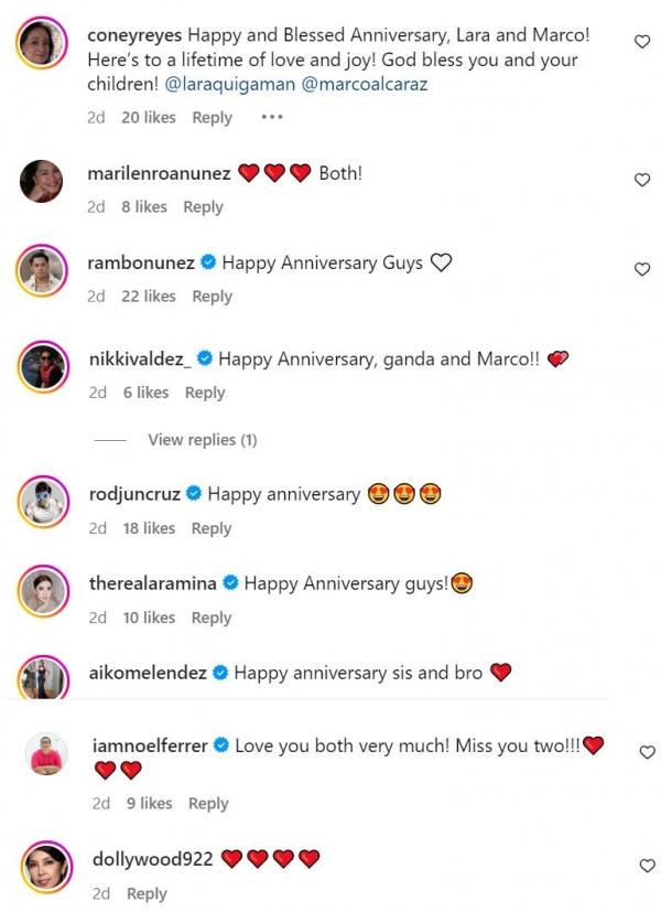 Lara Quigaman and Marco Alcaraz wedding anniversary