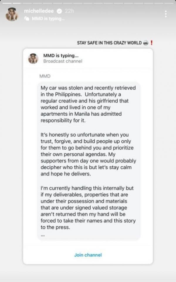 Michelle Dee s message