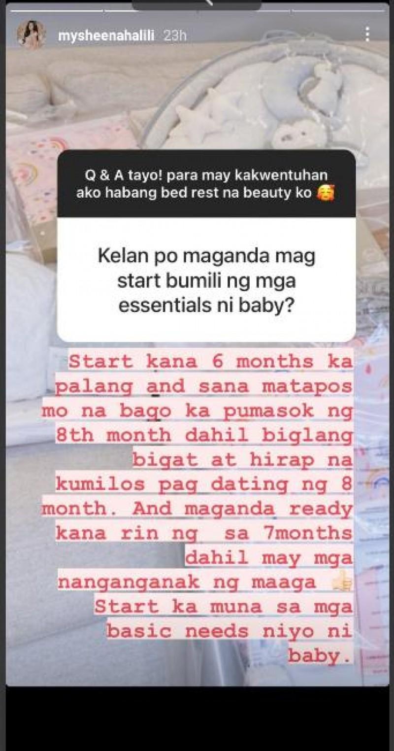 Photo taken from Sheena Halili s Instagram Story 