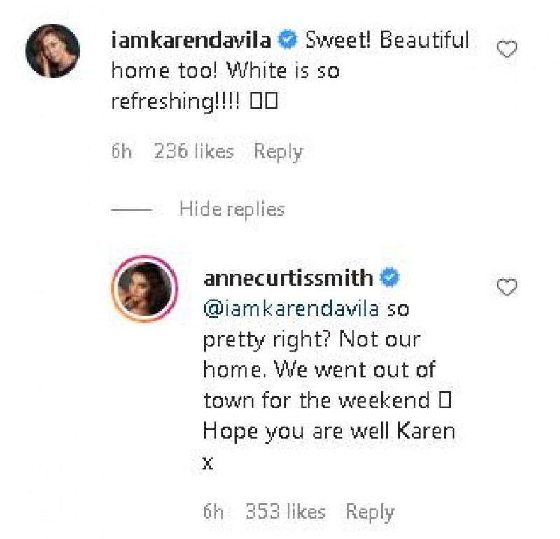 Anne Curtis and Karen Davila exchange messages