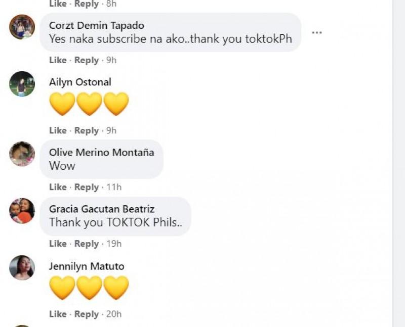 Photos taken from the Toktok PH Instagram page