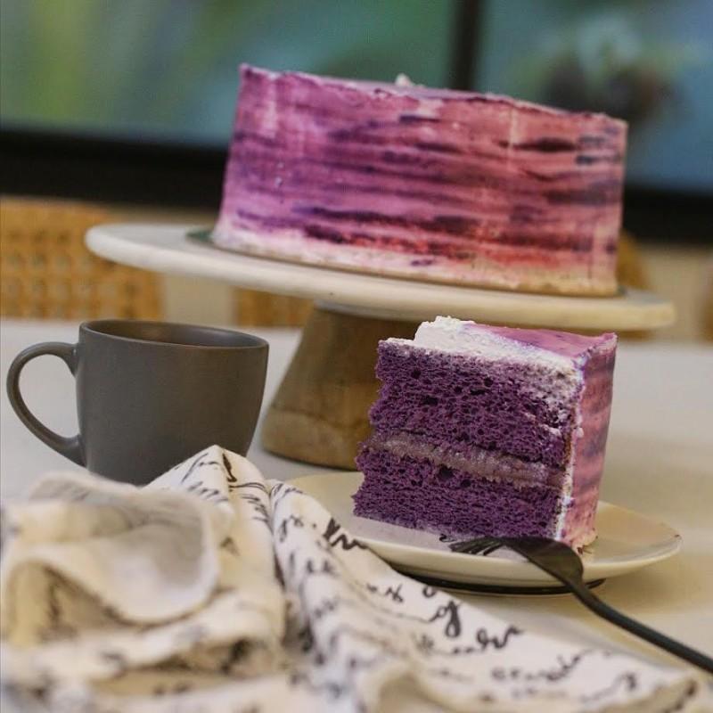 Ube tres leches cake