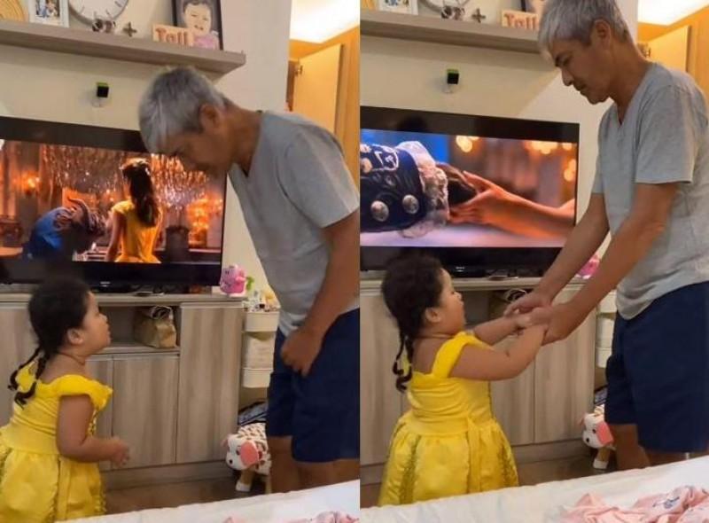Vic Sotto and baby Tali dancing