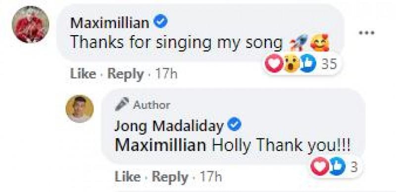 Maximillian comments on Jong Madaliday vlog