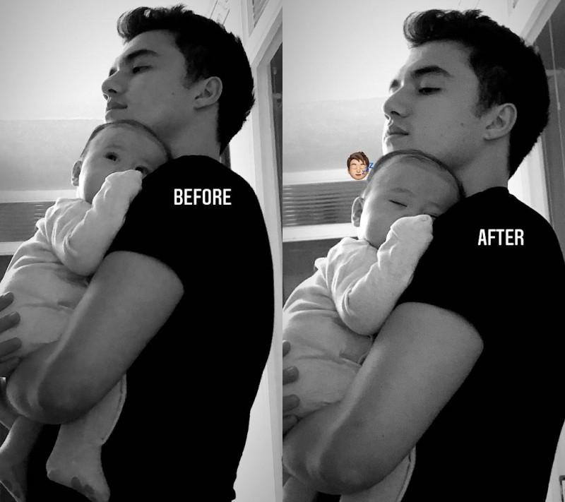 Markus Paterson with his son Baby Jude