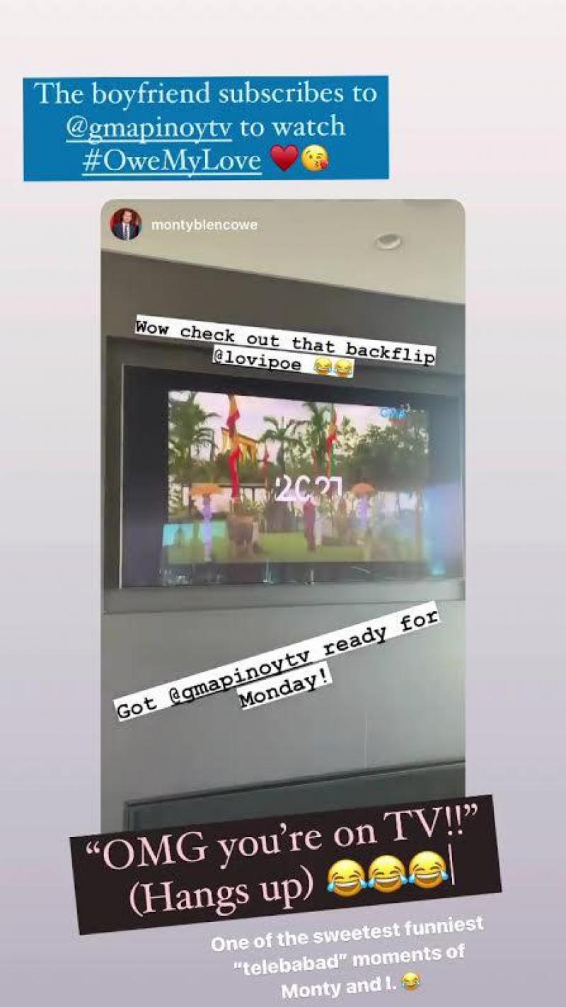 Lovi Poes IG story about Monty Blencowe