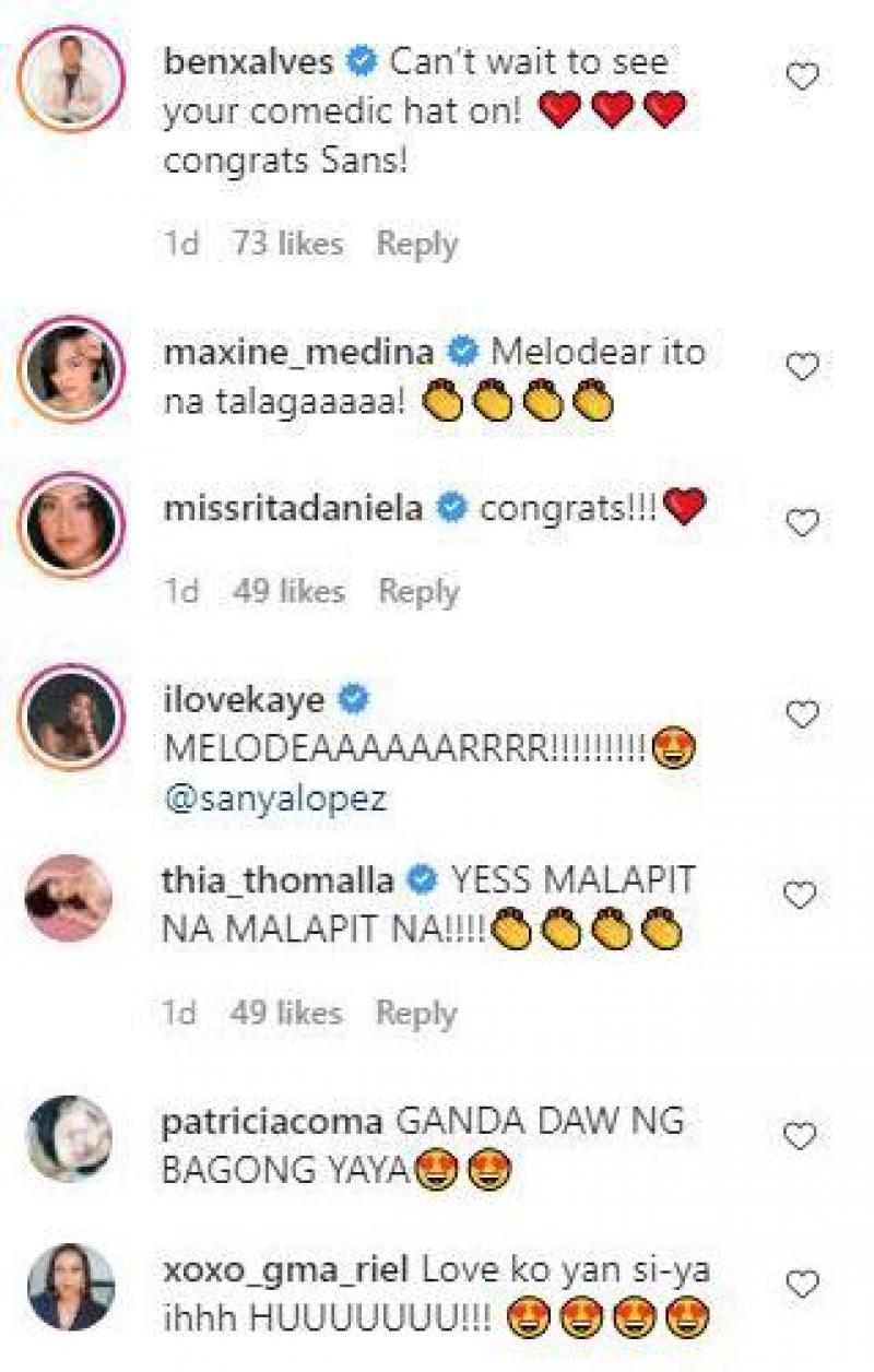 Celebrities greeting Sanya Lopez
