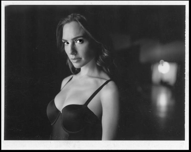 gal gadot in black and white photo   