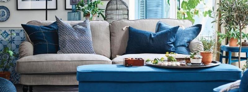 blue sofa
