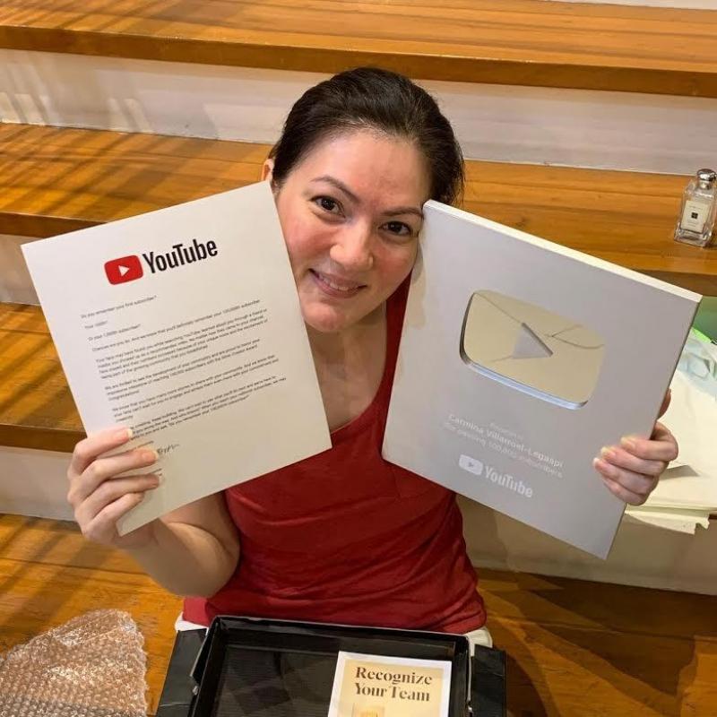 armina Villarroel and her Silver Play Button