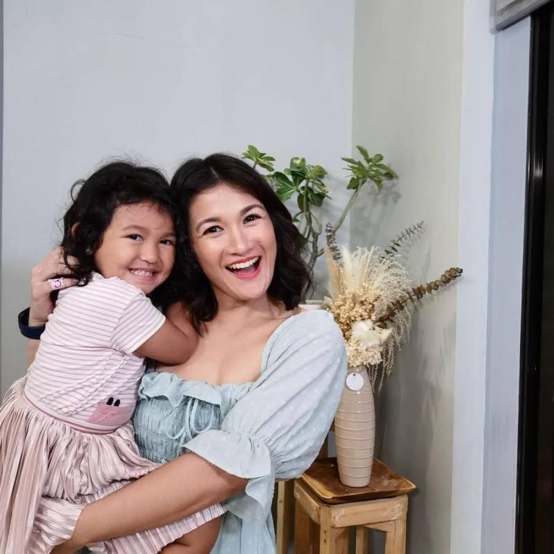 Camille Prats and Nala