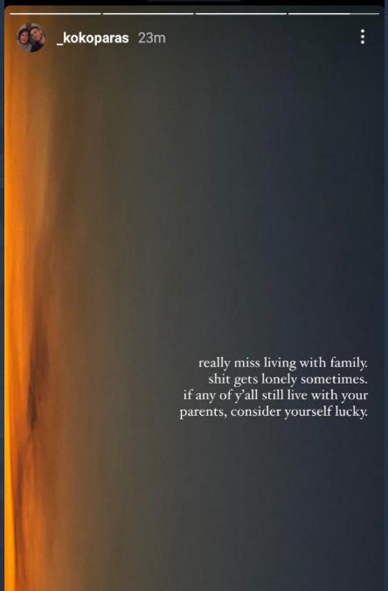 Photo taken from Kobe Paras Instagram Story