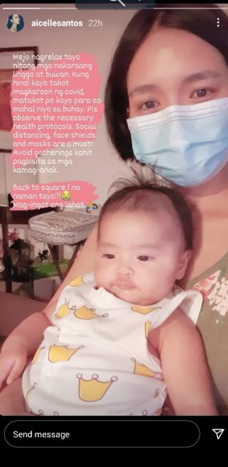 Photo taken from Aicelle Santos s Instagram Story