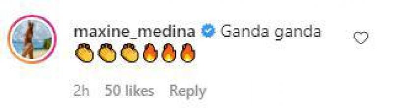 Maxine Medinas comment on Sanya Lopezs photo