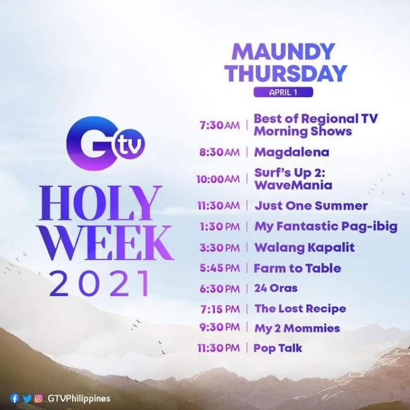 GTV offers Holy Week programming schedule GMA Entertainment