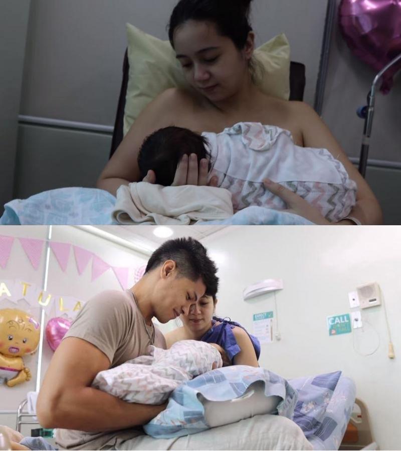 Sophie Albert and Vin Abrenica with baby