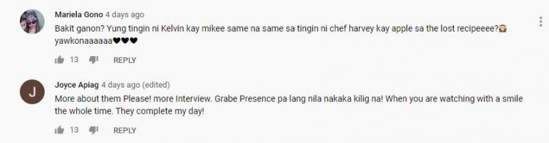 Comments on Mikee Quintos and Kelvin Miranda s chemistry