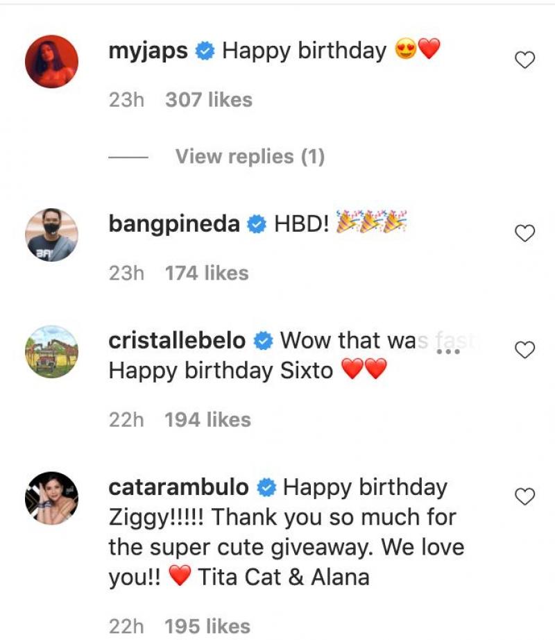 Celebrities sent well wishes for birthday boy Sixto Dantes