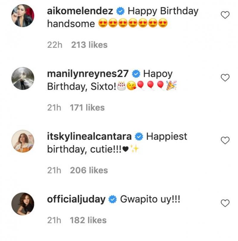 Celebrities sent well wishes for birthday boy Sixto Dantes