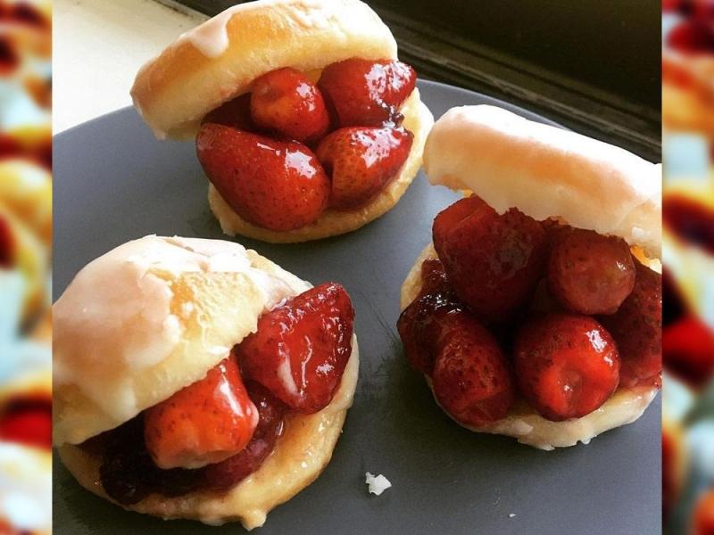 The rise of the beautiful, overstuffed strawberry donut