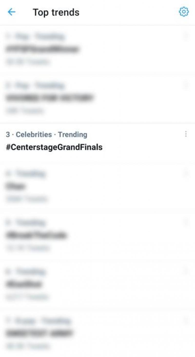 Centerstage grand finals trends on Twitter