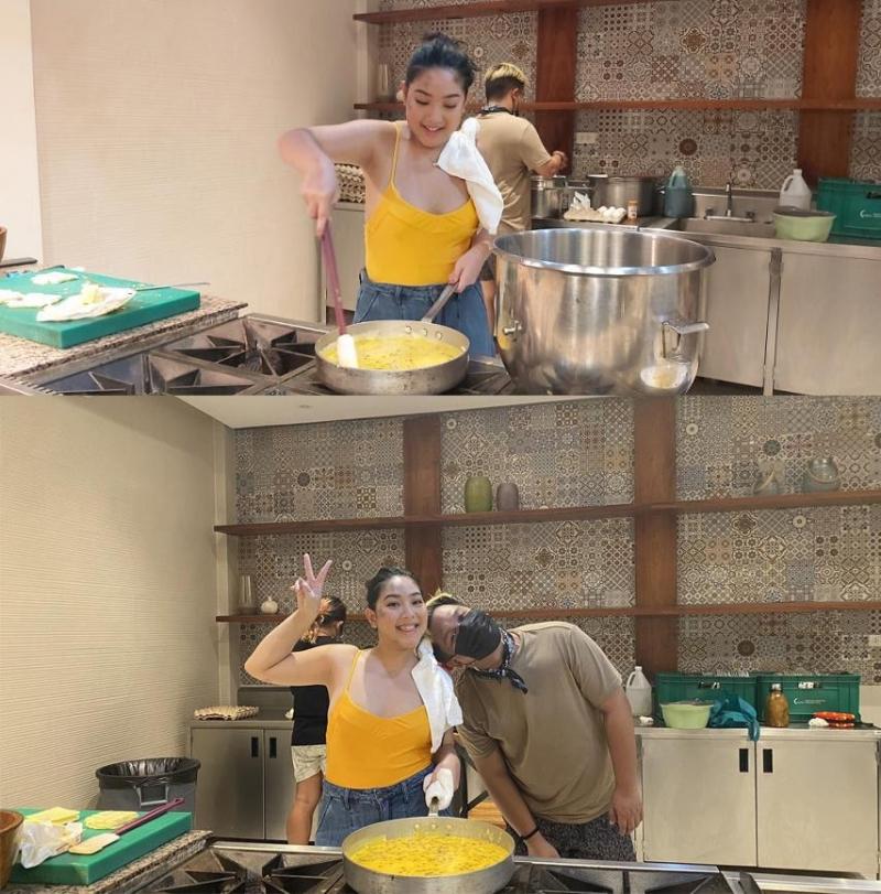 Rita Daniela cooks for Ang Dalawang Ikaw production team
