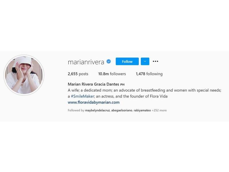 marian rivera followers on Instagram