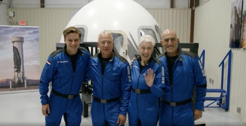 jeff bezos and crew mates