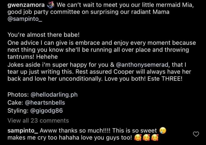 Instagram post of Gwen Zamora