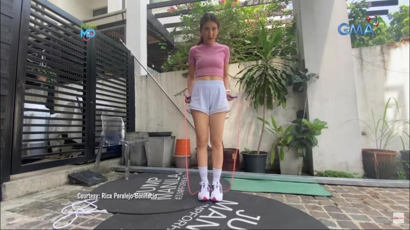 rica peralejo with jumping rope