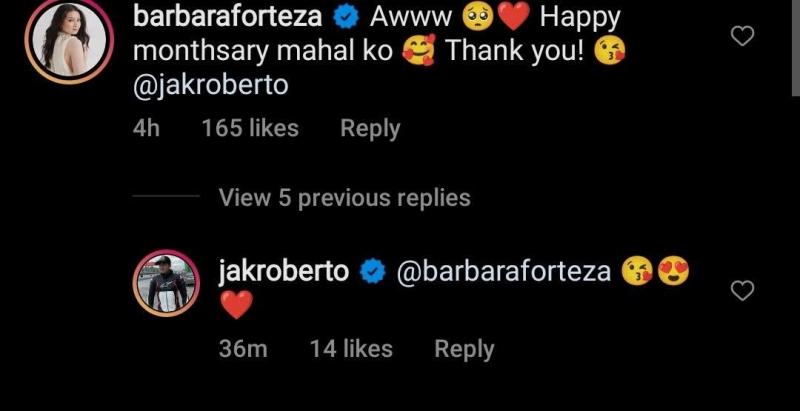 Barbie Forteza s reply to Jak Roberto s post 