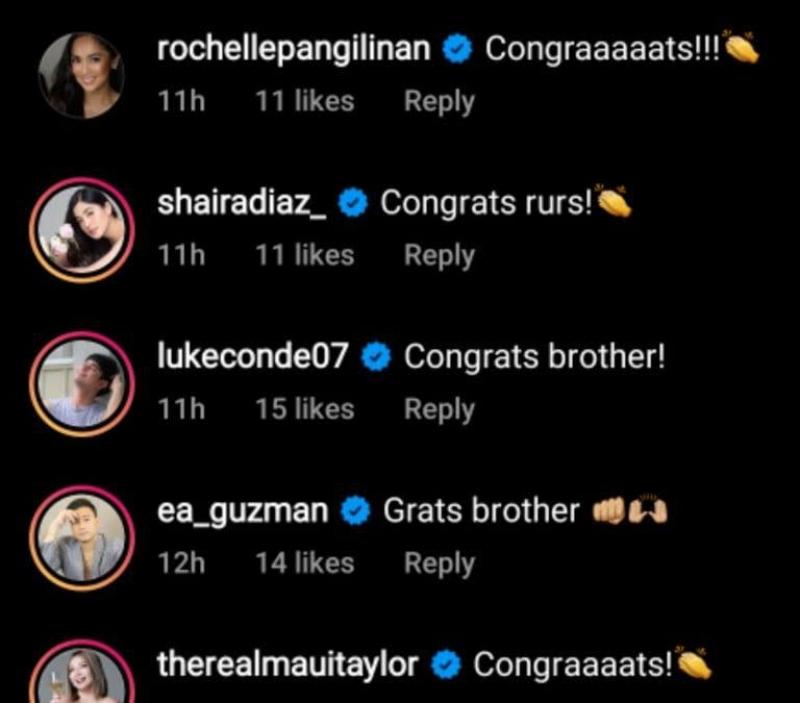 celebrities congratulate ruru madrid for latest award