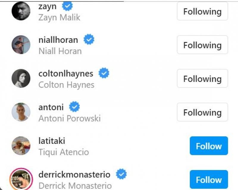 Ricky Martin follow list