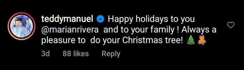 Teddy Manuel to Marian Rivera