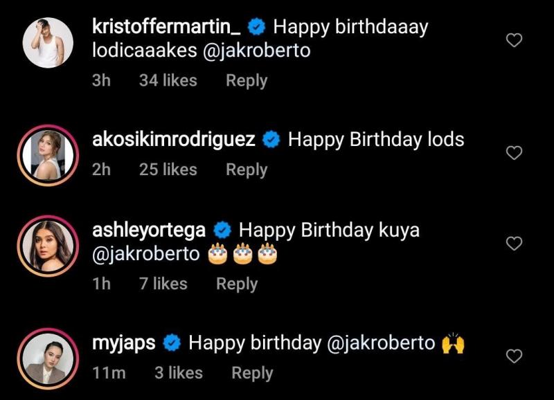 Kapuso stars birthday greetings for Jak Roberto