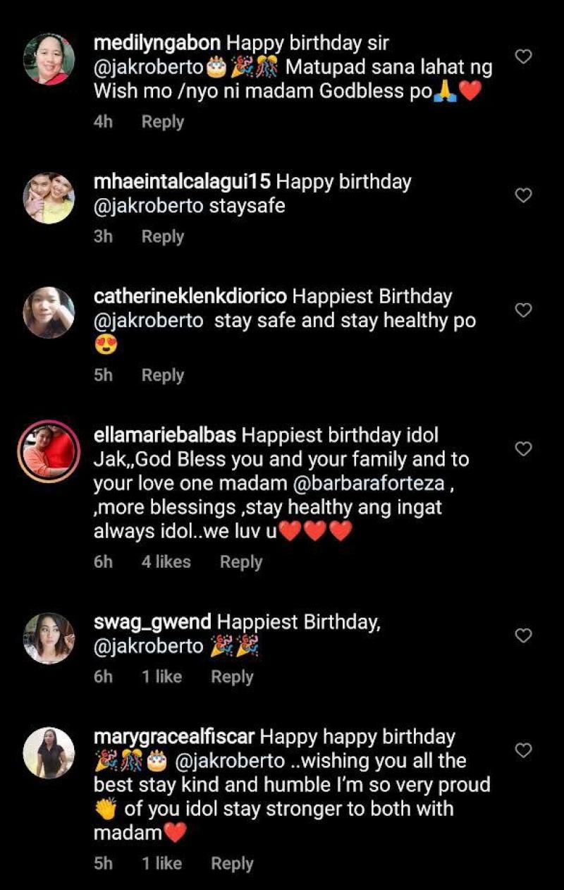 JakBie fans and netizens greetings for Jak Roberto 