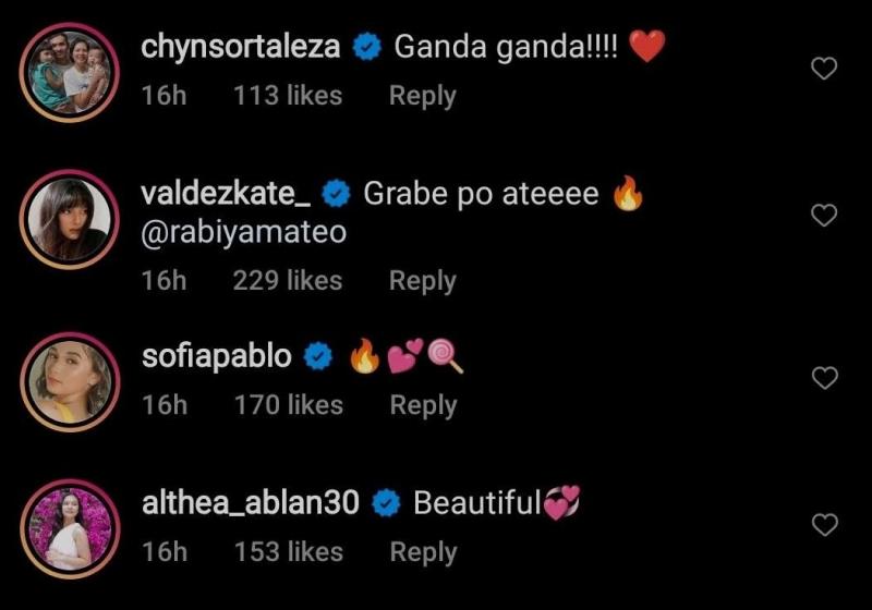 Kapuso celebrities comments on Rabiya Mateos photo