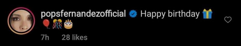 Pops Fernandez s birthday greeting for Derek Ramsay