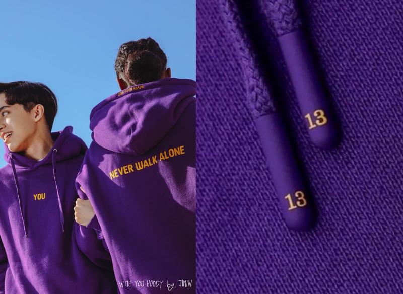 Purple hoodie and earrings designed by Jimin of BTS, sell out on