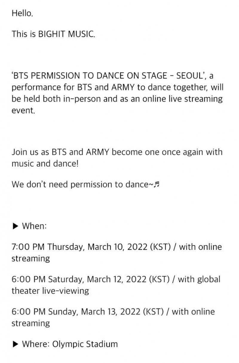 Concert announcement