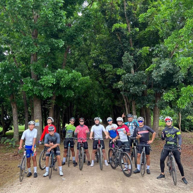 Paul Salas biking with celebrity friends