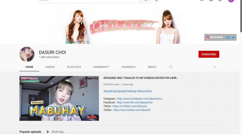 Dasuri Choi s social media pages