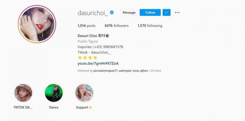 Dasuri Choi s social media pages