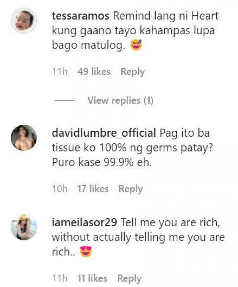 Comments on Heart Evangelista s Instagram