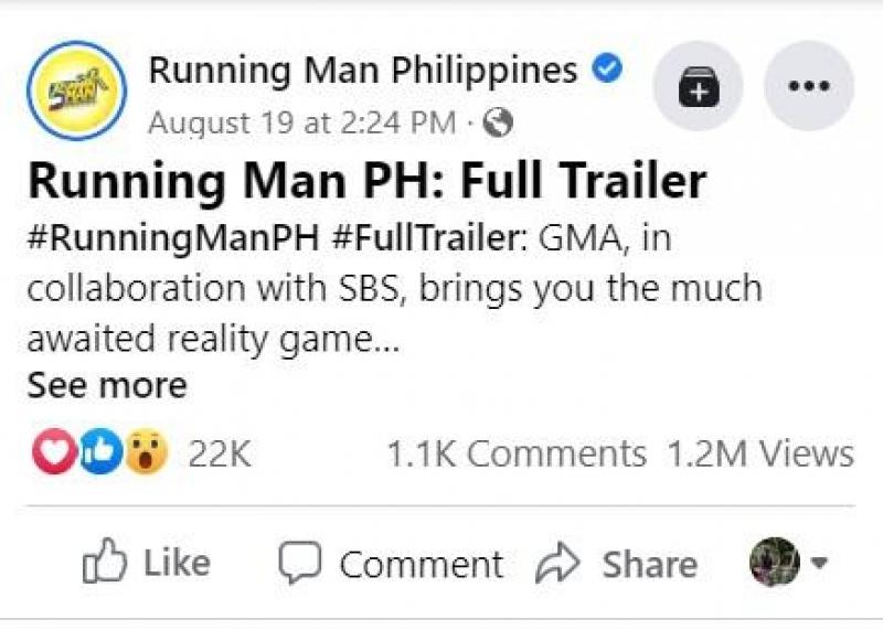 Running Man PH trailer
